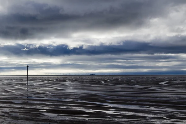 Hoylake Beach, Wirral, Merseyside, Anglie — Stock fotografie