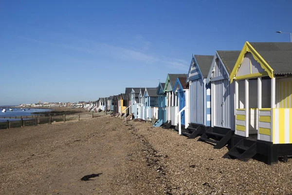 Stranden hyddor, thorpe bay, essex, england — Stockfoto