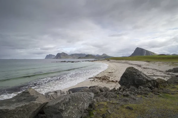 Storsandnes beach, Flakstadoy Kuzey Sahil üzerinde yer alan, 