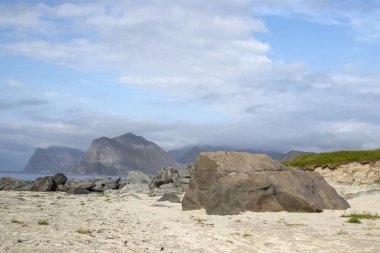 Storsandnes beach, Flakstadoy Kuzey Sahil üzerinde yer alan, 