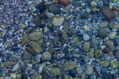 Sea stones under clear water