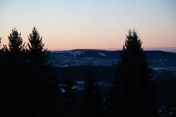 Montañas Naturaleza Invierno Nieve Amanecer — Foto de Stock