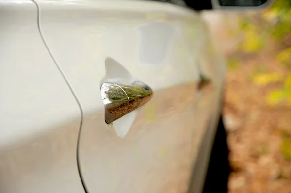 Weißes koreanisches Auto im Detail — Stockfoto