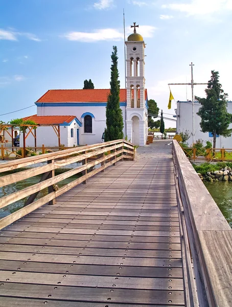 Igreja em Porto Lagos Vistonida Lago Xanthi Prefeitura Trácia, A — Fotografia de Stock