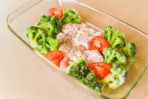 turkey with vegetables close-up. raw, before the oven