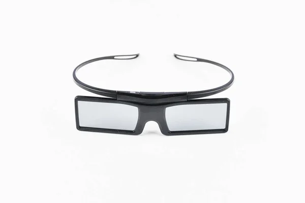 Gafas 3D sobre fondo blanco. Película tridimensional. Inmersión en la película. Aislado . —  Fotos de Stock