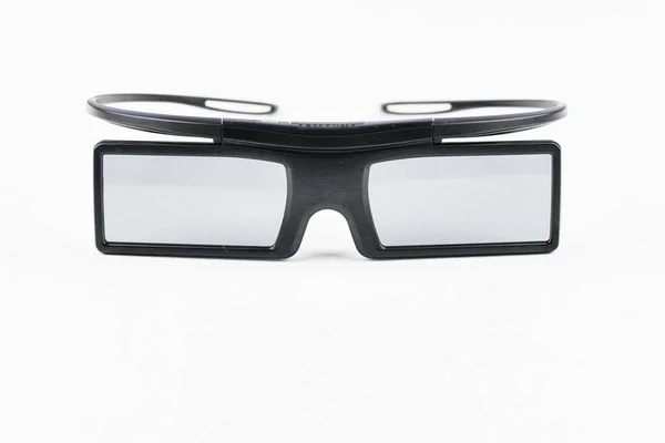 Gafas 3D sobre fondo blanco. Película tridimensional. Inmersión en la película. Aislado . —  Fotos de Stock