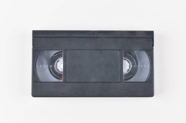 Video kaset. Beyaz arka planda eski bir video kaset. Retro