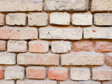 Eski tuğla duvar kapanıyor. Tuğlaların arka planı. Arkaplan dokusu.