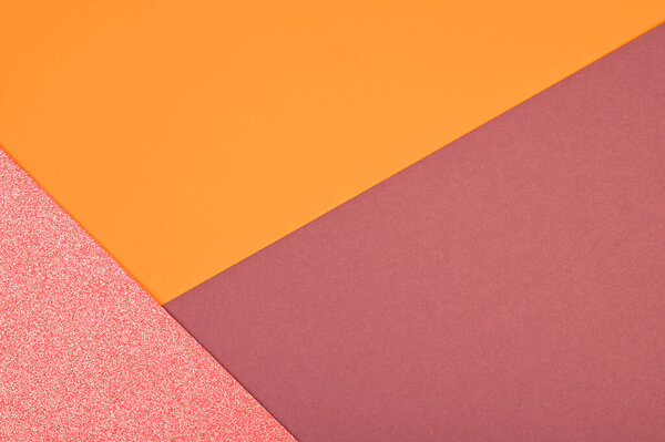 Multicolored empty image for any design purposes, colored paper pink glitter, orange, rust.