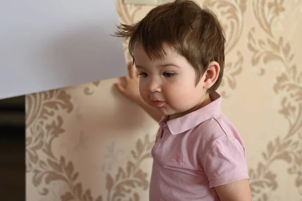 Kinder Selbstisolierung Porträt Eines Aufgebrachten Kindes Nahaufnahme — Stockfoto