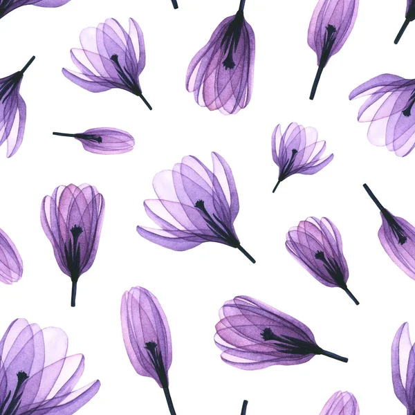 Patrón Sin Costuras Con Acuarela Flores Cocodrilo Transparentes Ilustración Dibujada —  Fotos de Stock