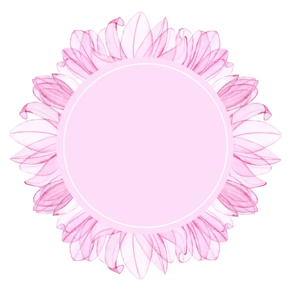 Magnólia Transparente Aquarela Flores Pintadas Mão Com Círculo Rosa Perfeito — Fotografia de Stock