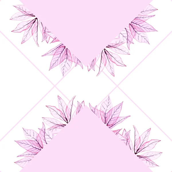 Seamless Pattern Watercolor Pink Leaves Hand Painted Pattern Perfect Textile — Stock Photo, Image