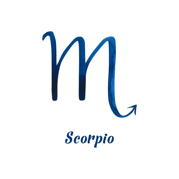 Scorpio Aquarela Sinal Ilustração Desenhada Mão Isolada Branco Signo Zodíaco — Fotografia de Stock