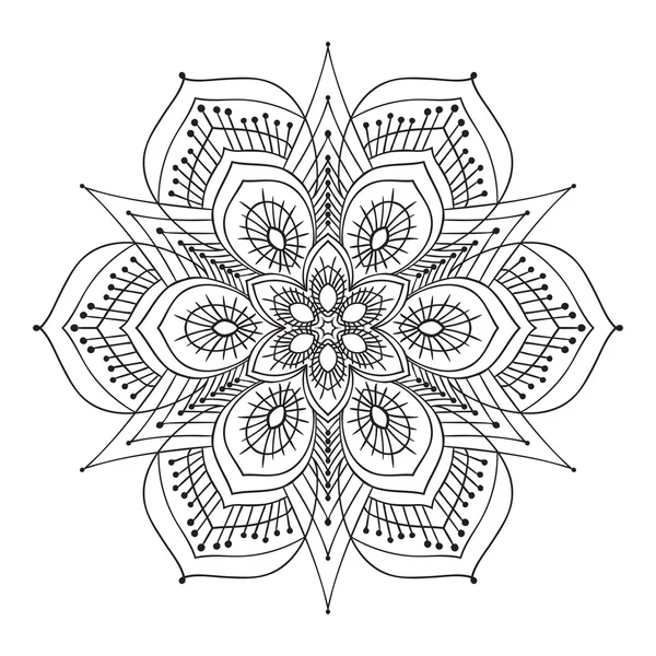 El çizim zentangle mandala öğesi — Stok Vektör