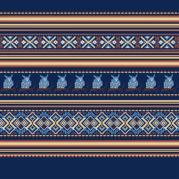 Conjunto de patrón de ornamento de vacaciones étnicas en colores marrones — Vector de stock