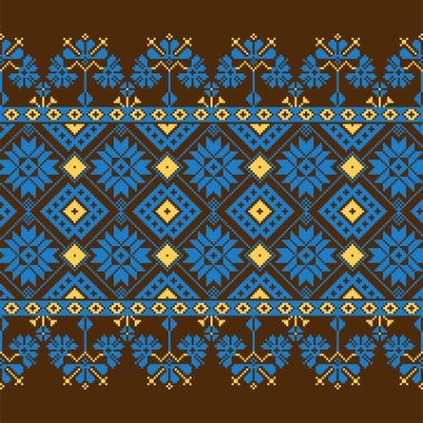 Etnik süsleme desen farklı renklerde kümesi
