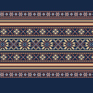 Etnik süs arka plan mavi ve kahverengi renkleri