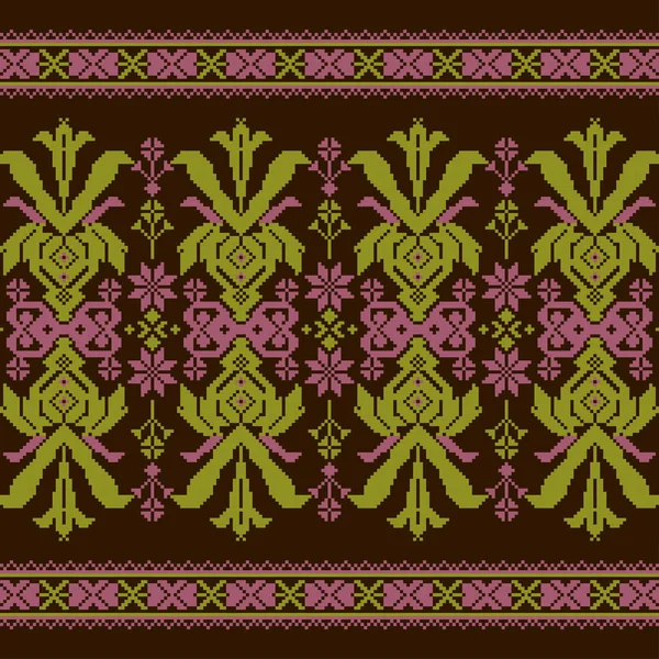 Conjunto de patrón de ornamento étnico en diferentes colores — Vector de stock