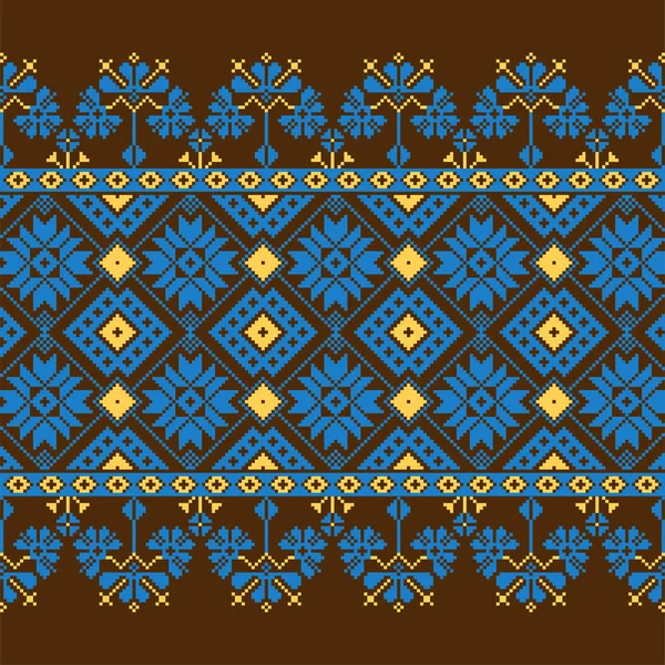 Ensemble de motif d'ornement ethnique en différentes couleurs — Image vectorielle