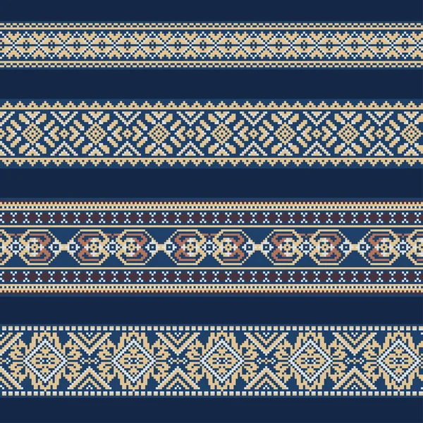 Ethnische ornamentale Hintergrund in blauen und braunen Farben — Stockvektor