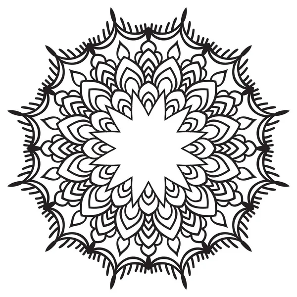 Cornice zentangle disegno a mano. Bianco e nero. Mandala di fiori . — Vettoriale Stock