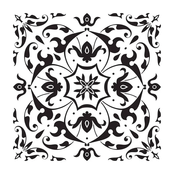 Oryantal dekoratif unsur. Zentangle mandala siyah ve beyaz