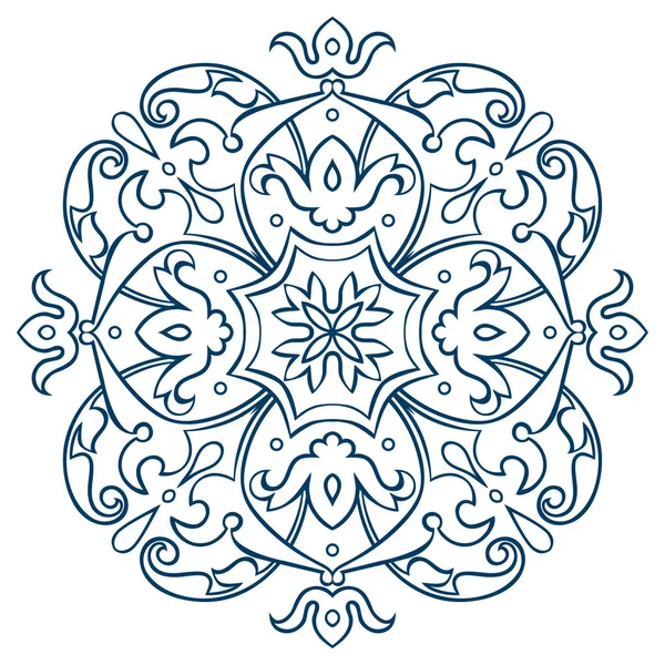 Elemento decorativo orientale. Mandala Zentangle bianco e nero — Vettoriale Stock
