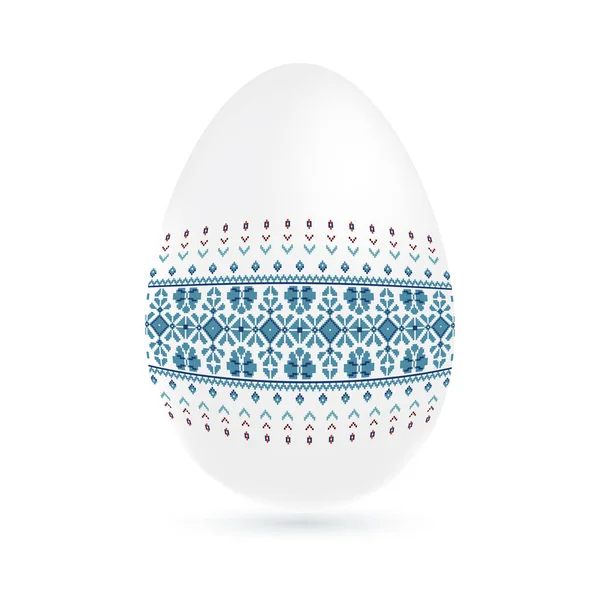 Пасхальное яйцо с узором крест-накрест. Изолированный на белом фоне — стоковый вектор
