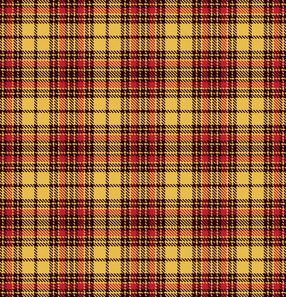 Tartan check plaid texture seamless pattern in yellow, red and brown. — Stock Vector