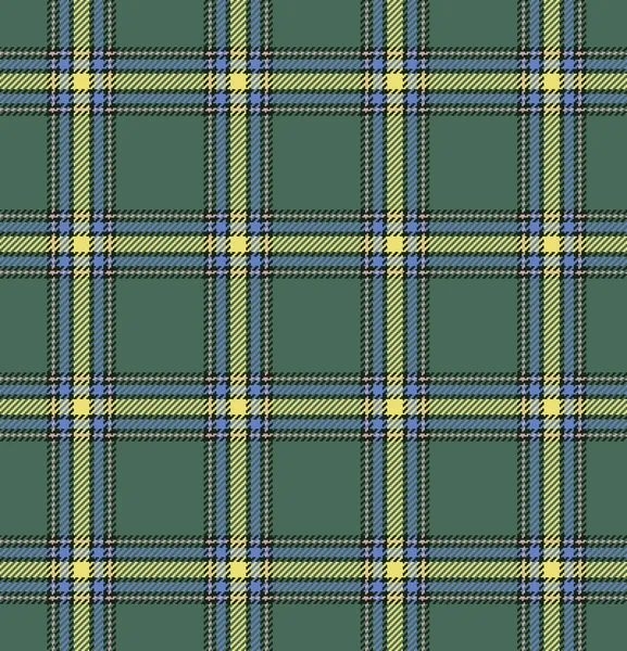 Tartan verificar padrão xadrez textura sem costura em amarelo, azul e verde . — Vetor de Stock