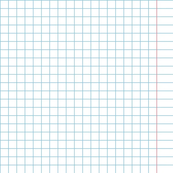 Feuille de carnet scolaire pour les exercices. Carré bleu, fond transparent vertical, blanc simple . — Image vectorielle