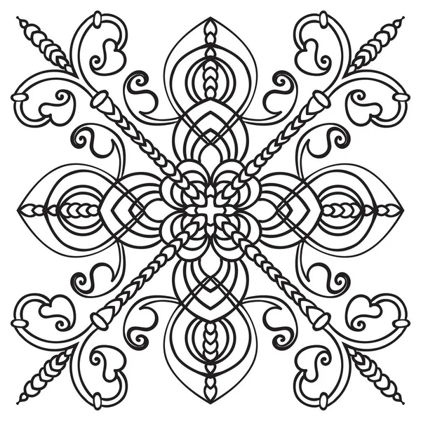 Padrão de desenho à mão para azulejo em cores preto e branco. Estilo majolica italiano —  Vetores de Stock