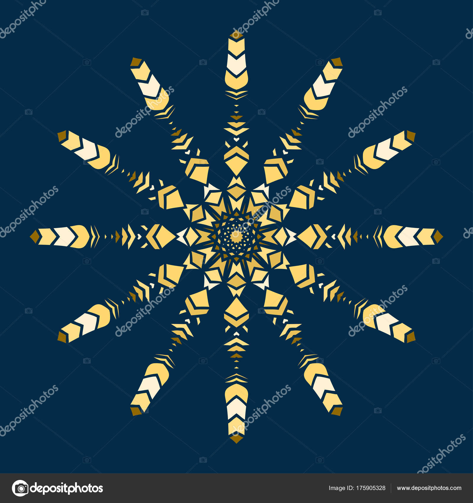 Fiocco di neve dorato dello stampino per inverno celebrazione decorazione Natale e anno nuovo auguri priorit  bassa dell invito di nozze Disegno del