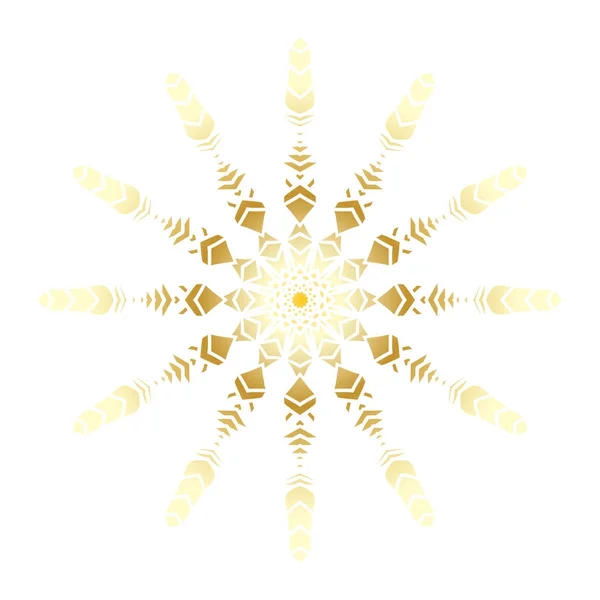 Pochoir doré flocon de neige pour la décoration de célébration d'hiver carte de vœux de Noël et Nouvel An — Image vectorielle