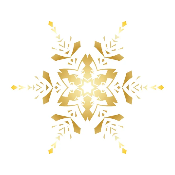 Gouden stencil sneeuwvlok voor winter feest decoratie kerst en Nieuwjaar wenskaart — Stockvector