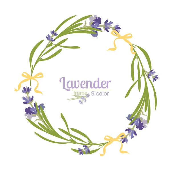 Fialové levandule krásné květinové rámce šablona v akvarelu stylu izolovaných na bílém pozadí pro dekorativní design, svatební přání, pozvánky, cestování flayer — Stockový vektor