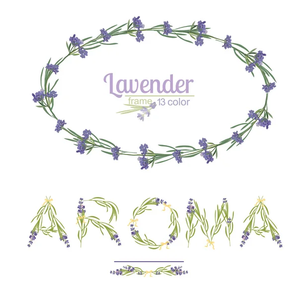 Slogan tipográfico com texto de flor de lavanda Aroma para impressão de t-shirt, bordado, design. T gráfico e impresso — Vetor de Stock