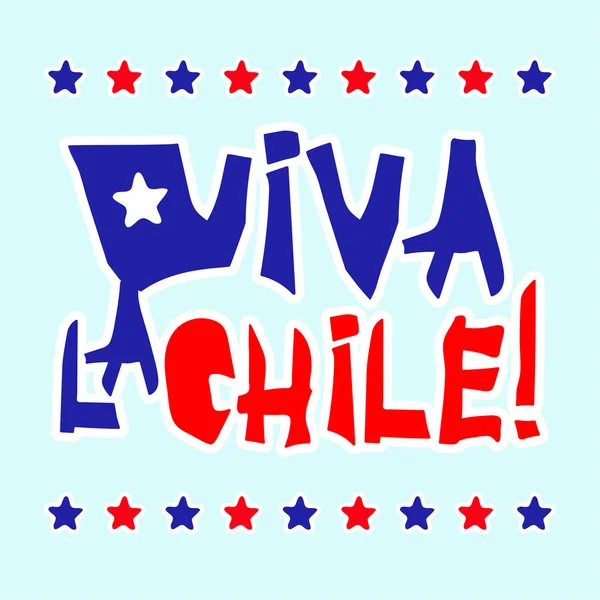 Tarjeta de diseño de fiestas patrias planas con texto Viva la Chile en colores de bandera nacional Estilo de papel rasgado grunge Vintage . — Vector de stock