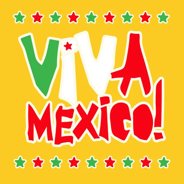 Festas planas cartão de design patrias com texto Viva México em cores da bandeira do estado nacional Vintage grunge rasgado estilo de papel . —  Vetores de Stock