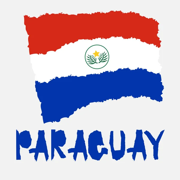 Drapeau National Vintage Paraguay Papier Déchiré Style Texture Grunge Jour — Image vectorielle