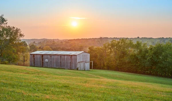 Celeiro do tabaco em Sunset, Harrison Co. KY — Fotografia de Stock