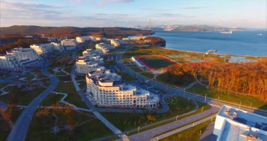 Panoramik kampüs Uzak Doğu Federal Üniversitesi Tarih. Park, spor zemin