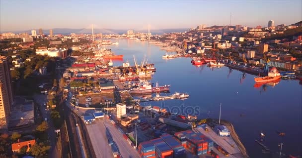 Владивосток Росія Вересня 2017 Повітряний Вид Владивосток — стокове відео