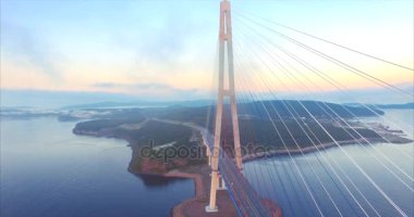 Vladivostok, Rusya - 20 Ağustos 2017: Vladivostok 'un havadan görünüşü