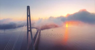 Vladivostok, Rusya - 20 Ağustos 2017: Vladivostok 'un havadan görünüşü