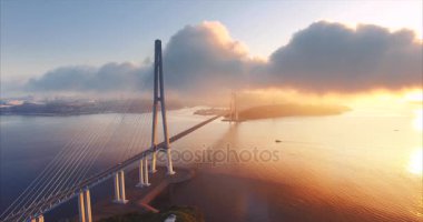 Vladivostok, Rusya - 20 Ağustos 2017: Vladivostok 'un havadan görünüşü