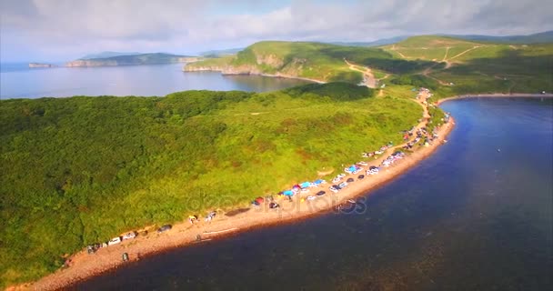 Vladivostok Rusland Augustus 2017 Uitzicht Vanuit Lucht Het Eiland Vladivostok — Stockvideo