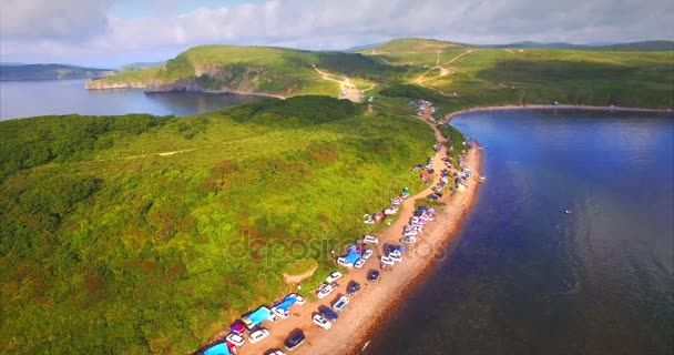 Wladiwostok Russland August 2017 Luftaufnahme Einer Insel Bei Wladiwostok — Stockvideo